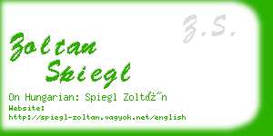 zoltan spiegl business card